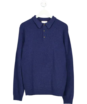 Beaufort & Blake Blue Merino Wool Blend Polo Shirt UK M