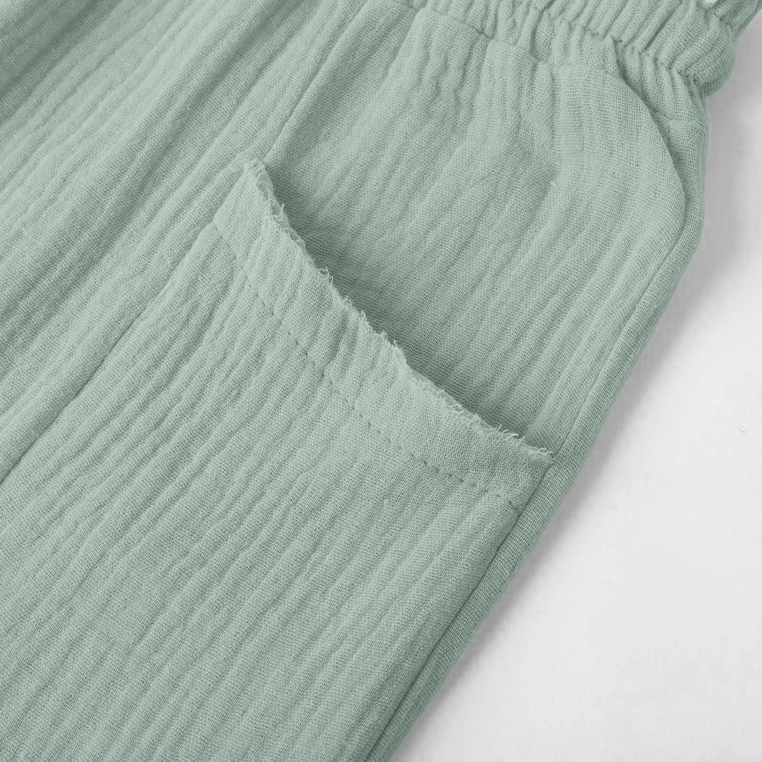 Capri Pants for Women High Waisted Drawstring Wide Leg Linen Beach Cropped Pant Summer Casual Baggy Lightweight Capris