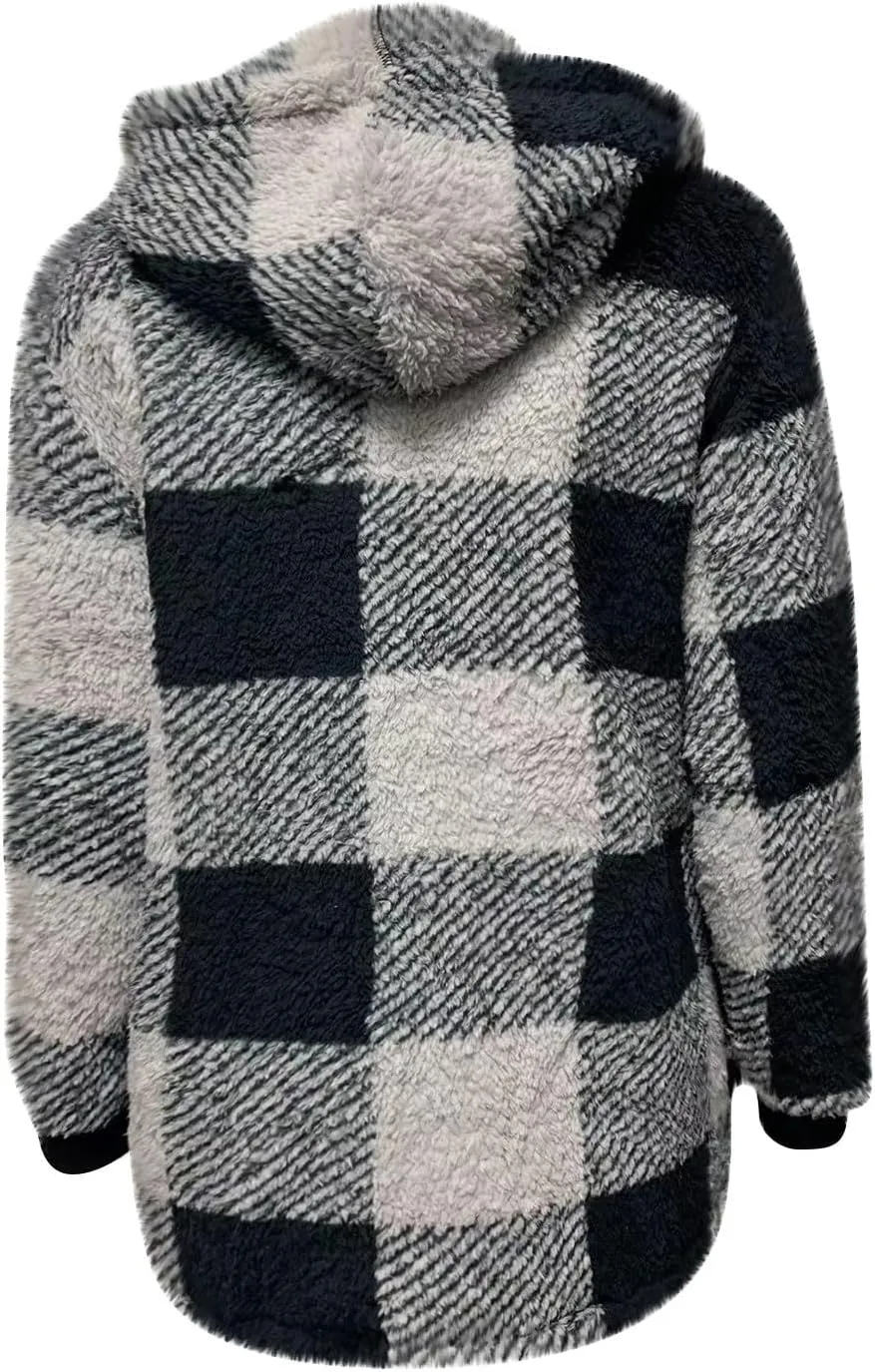 ChicCrate Womens Flannel Shacket Jacket Casual Plaid Long Sleeve Shirt Trendy Oversized Coats Fall Clothes Winter Outfit 2025