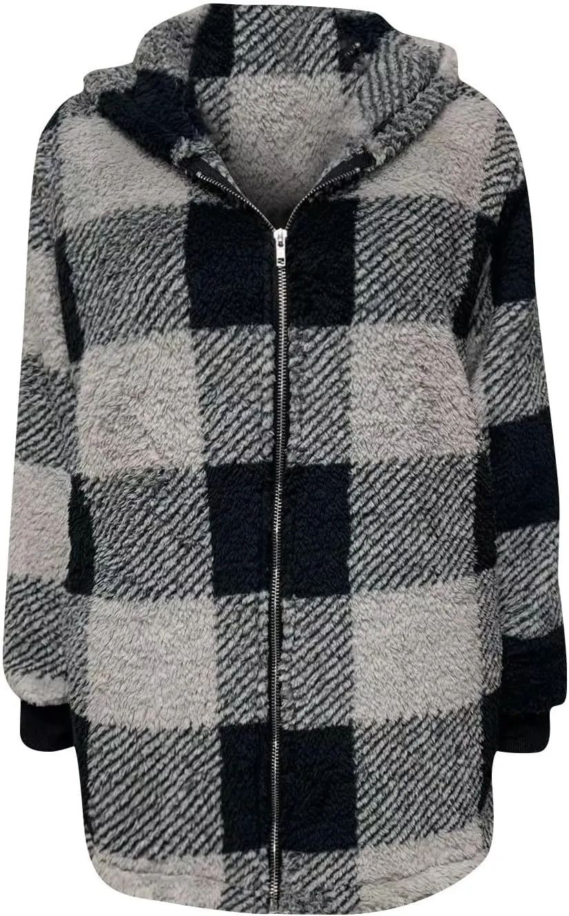 ChicCrate Womens Flannel Shacket Jacket Casual Plaid Long Sleeve Shirt Trendy Oversized Coats Fall Clothes Winter Outfit 2025