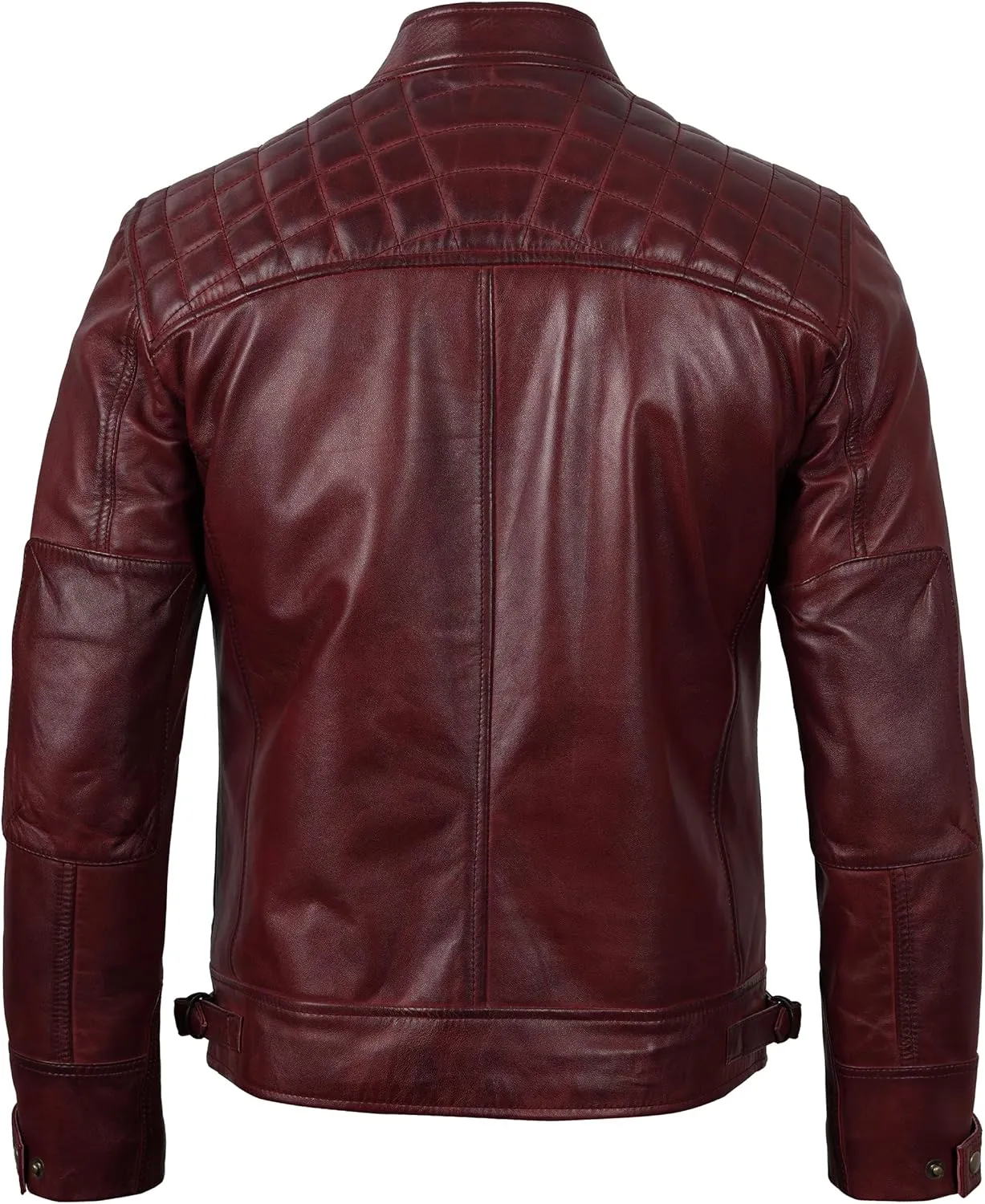 Decrum Leather Jacket Men - Cafe Racer Style Real Lambskin Leather Jackets For Men