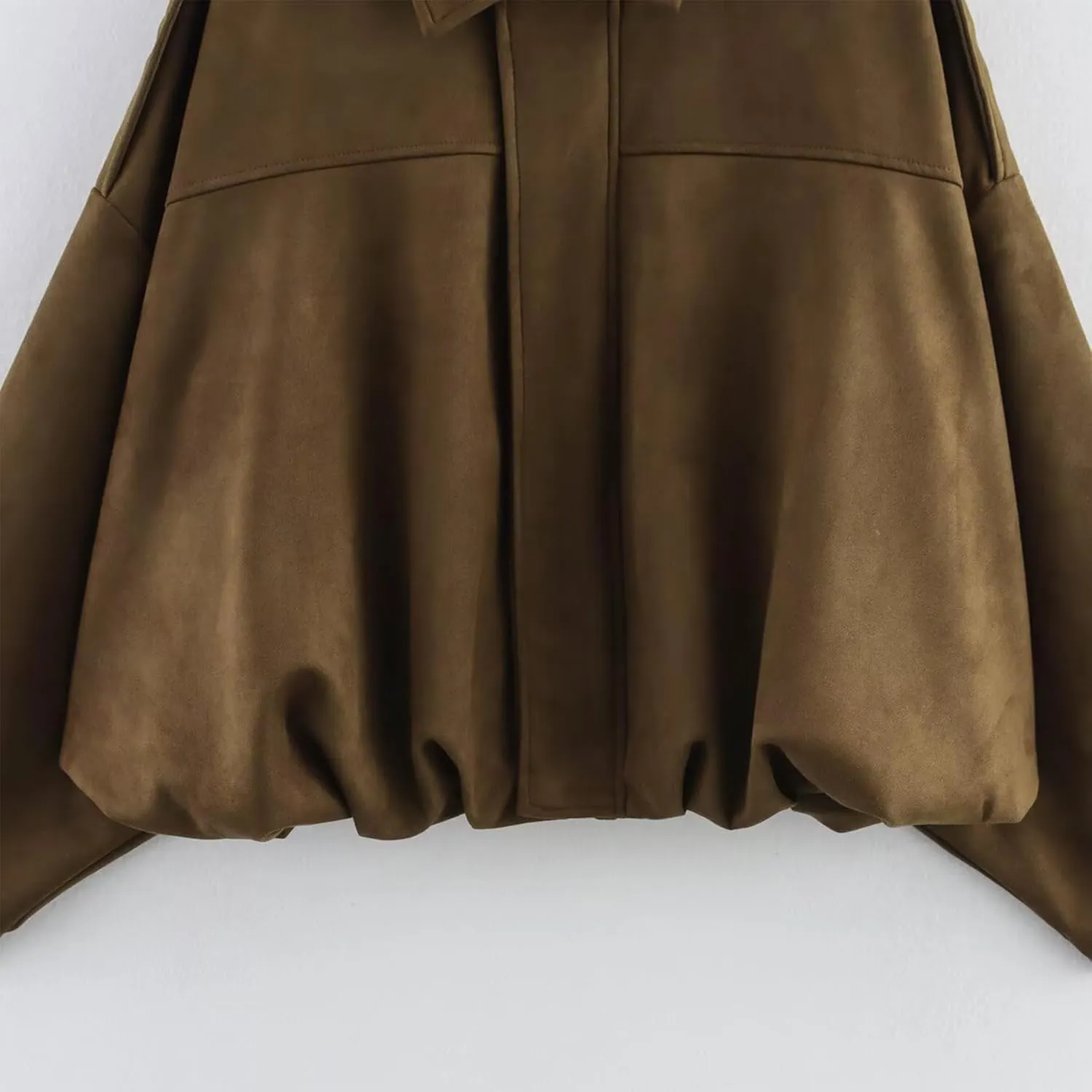 Faux Suede Jacket Women Oversized Long Sleeve Zip Up Epaulet Bomber Leather Jackets Oversized Casual Coat