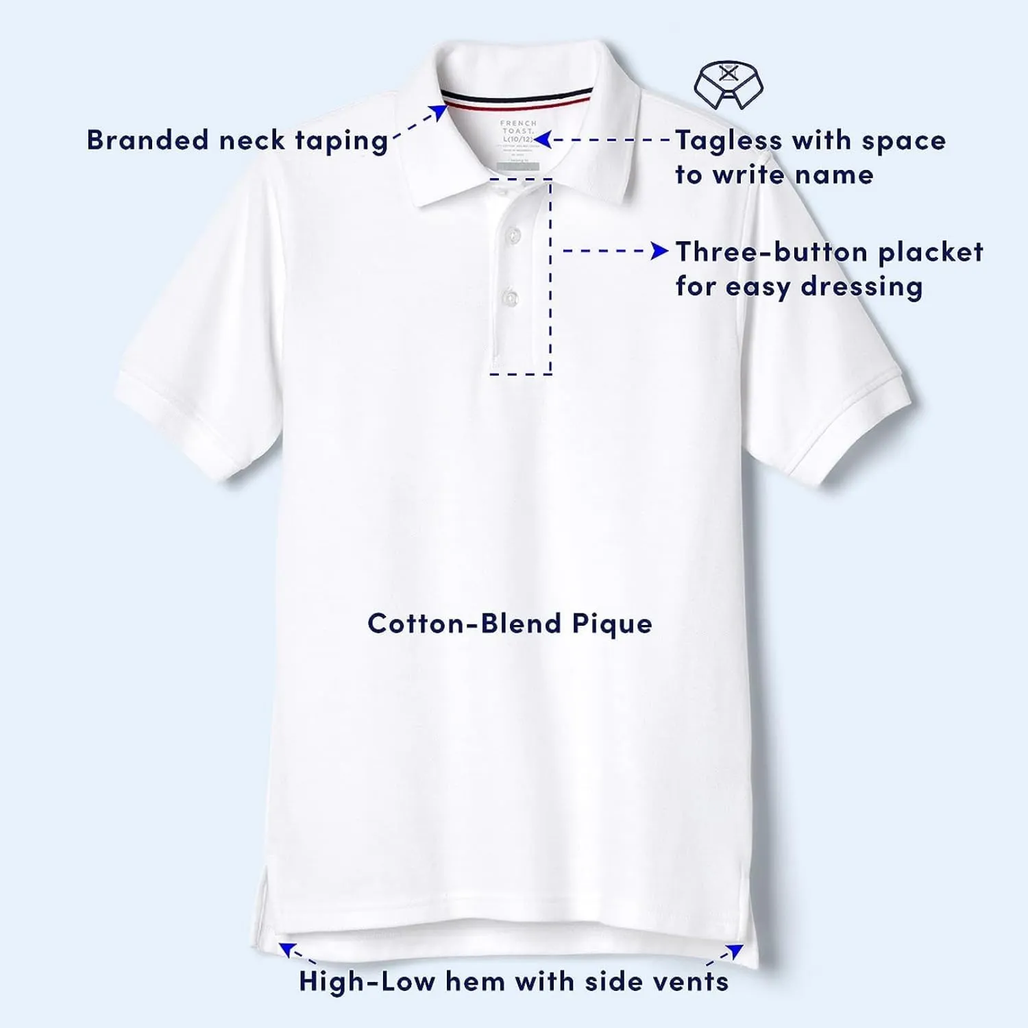 French Toast Boys' 2-Pack Short Sleeve Pique Polo Shirt