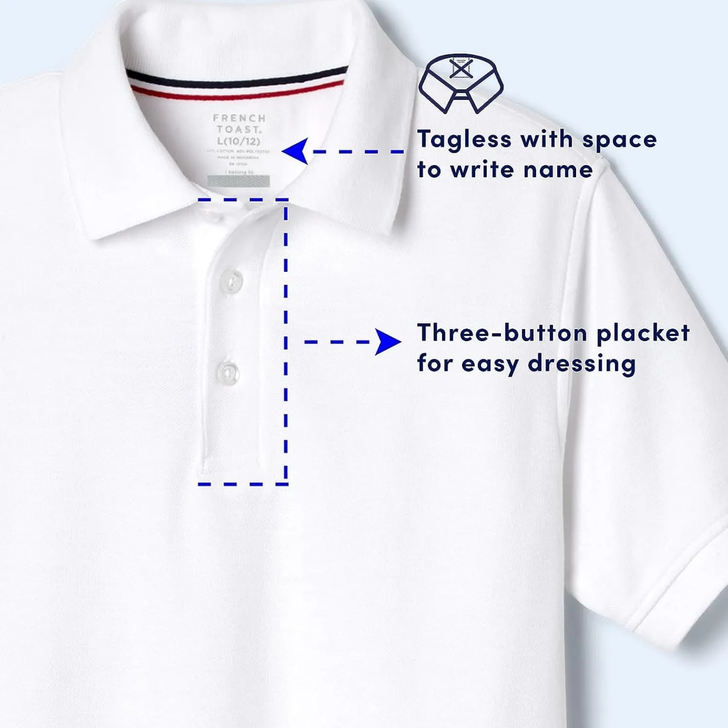 French Toast Boys' 2-Pack Short Sleeve Pique Polo Shirt