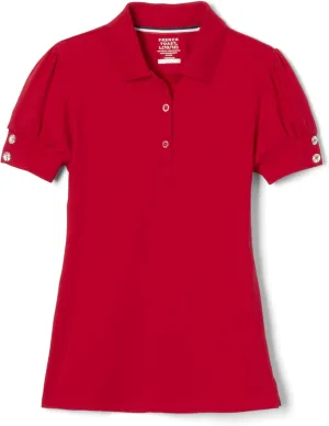 French Toast Girls Plus Size' Puff Sleeve Double Button Polo