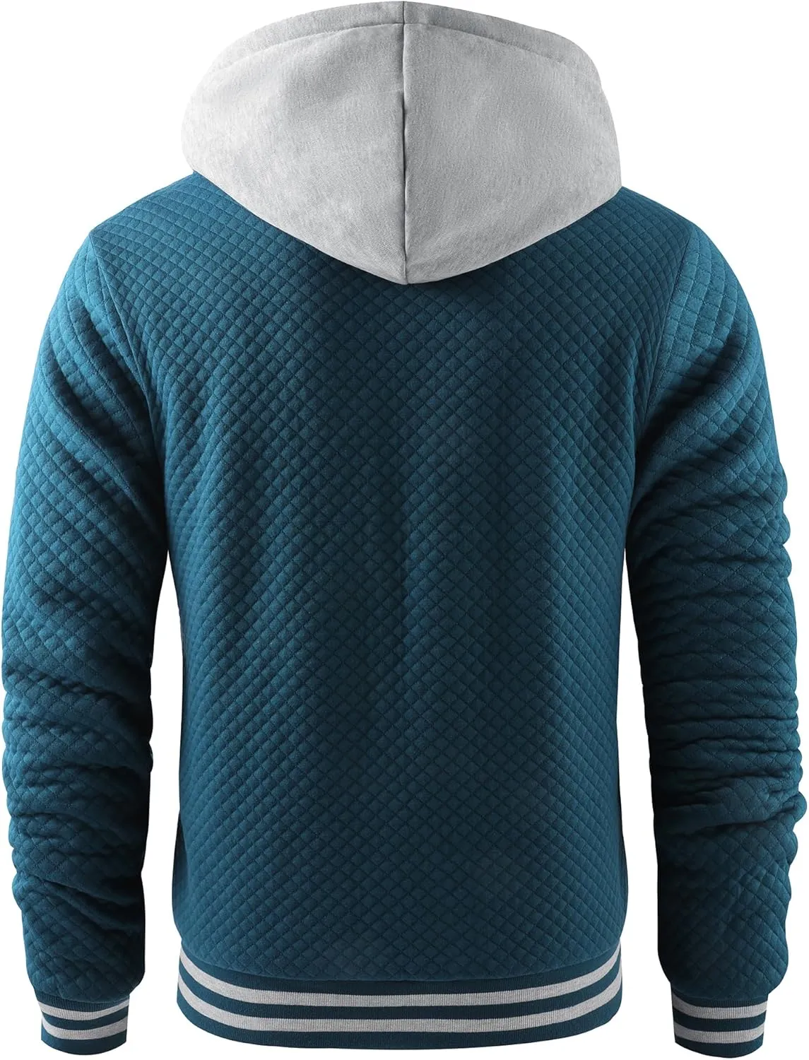 GEEK LIGHTING Mens Fleece Lined Hoodies Zip Up Waffle Knit Thicken Hooded Sweatshirts Winter Jackets