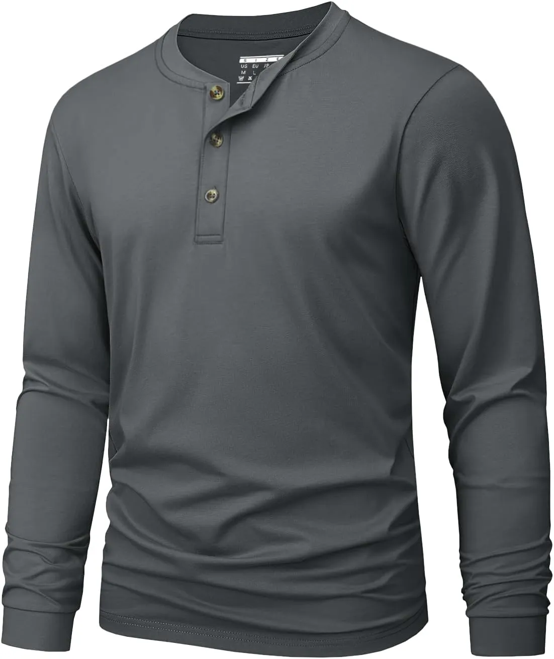MAGNIVIT Men's Long Sleeve Henley Shirts Cotton 3-Button Spring Casual T-Shirts Solid Color Soft Basic Tops 2025