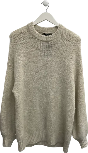MANGO Cream Wool Blend Sweater UK M