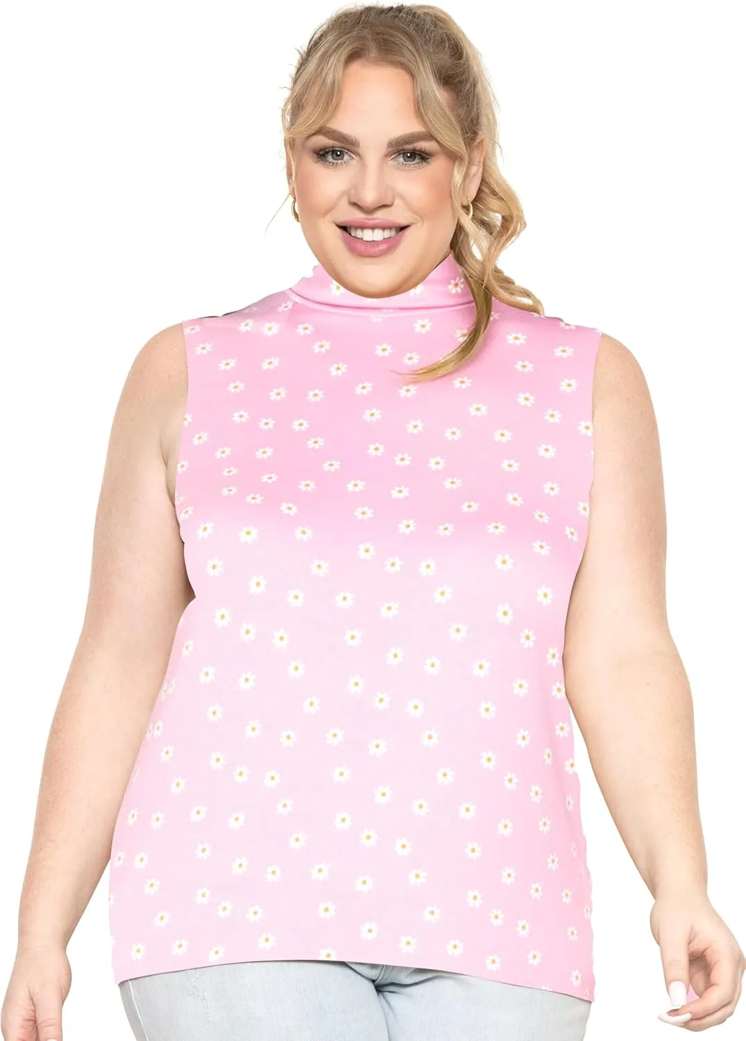 STRETCH IS COMFORT Women's Plus Oh So Soft Sleeveless Mock Neck Top - Perfectly Stylish, Cozy Essential for Everyday XS-5XL