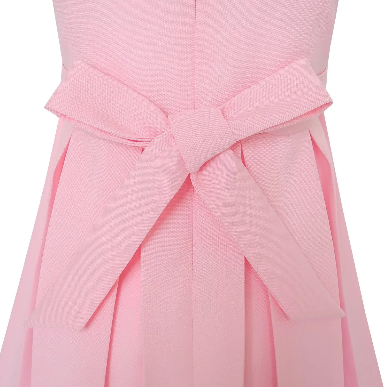 Sunny Fashion Girls Dress Color Block Contrast Bow Tie Everyday Party Size 4-14