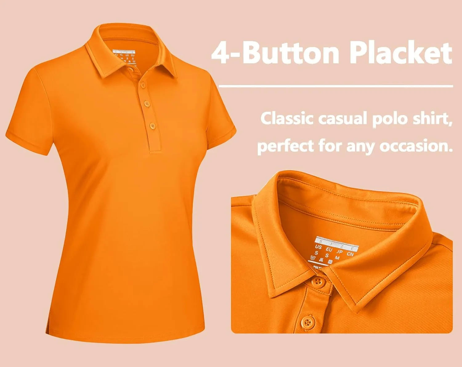TACVASEN Women's Golf Polo Shirts Short Sleeve UPF 50  Sun Protection Golf Shirts for Women Quick Dry Collared Polos